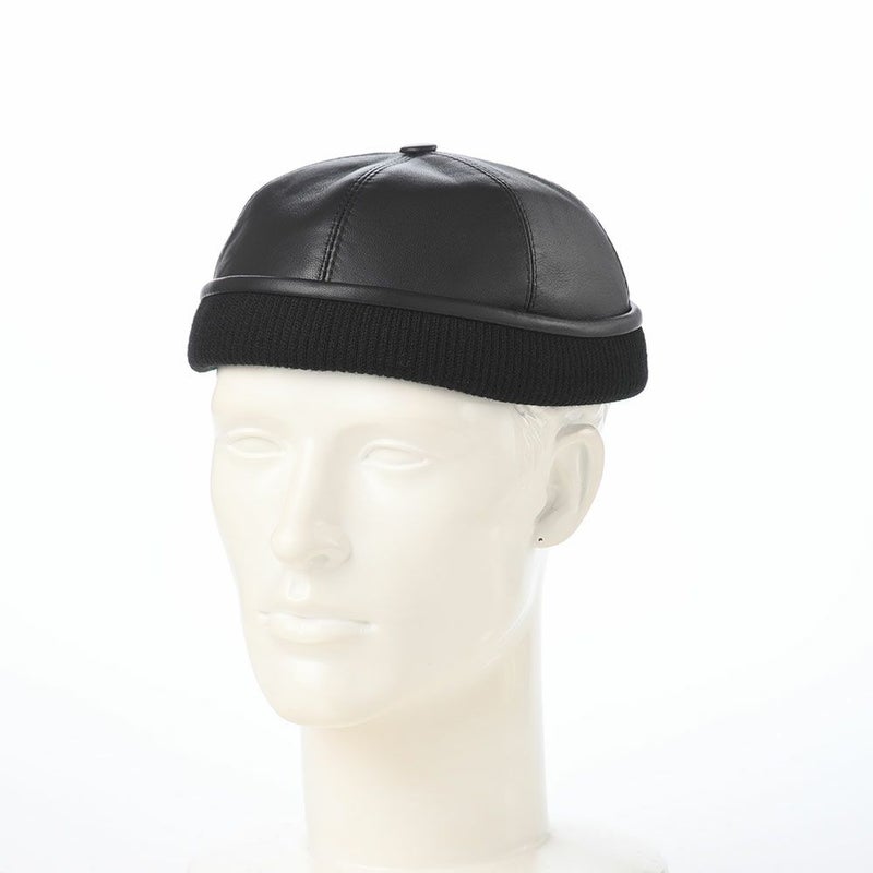 ステルコフスキーのロールキャップ Leon Leather（レオン レザー） ブラック
