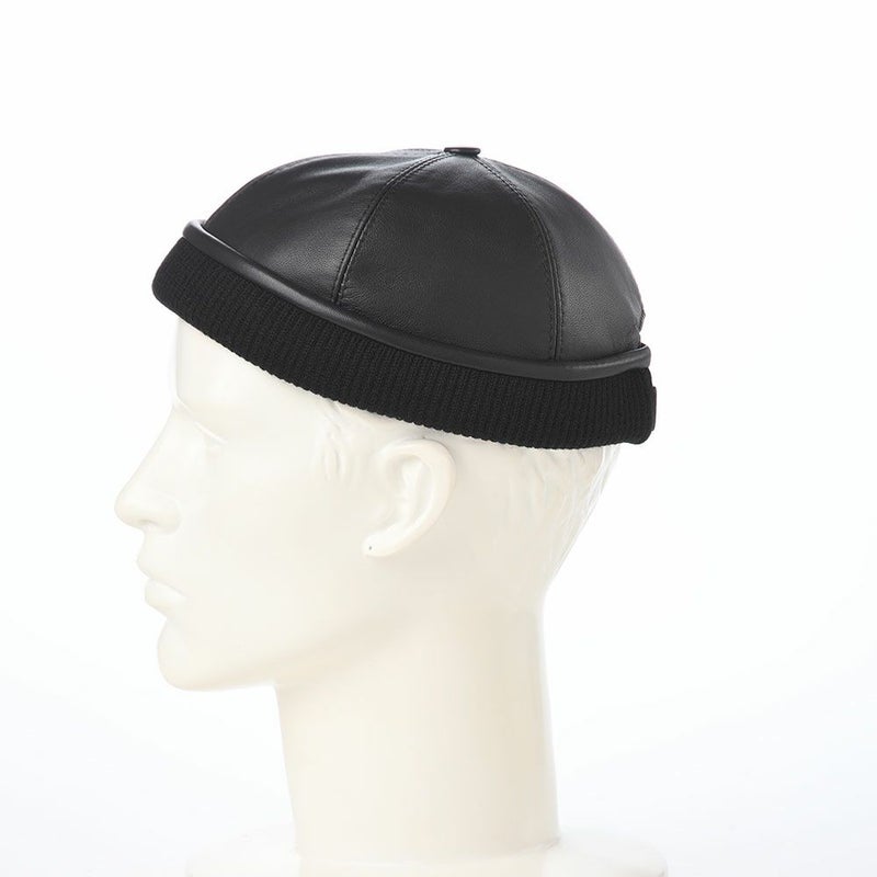ステルコフスキーのロールキャップ Leon Leather（レオン レザー） ブラック
