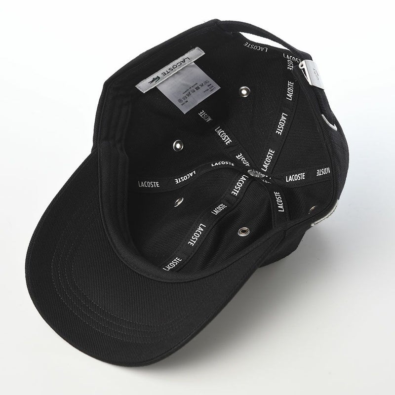 ラコステのキャップ BRIM PRINT CAP（ブリムプリントキャップ） L1381 ブラック