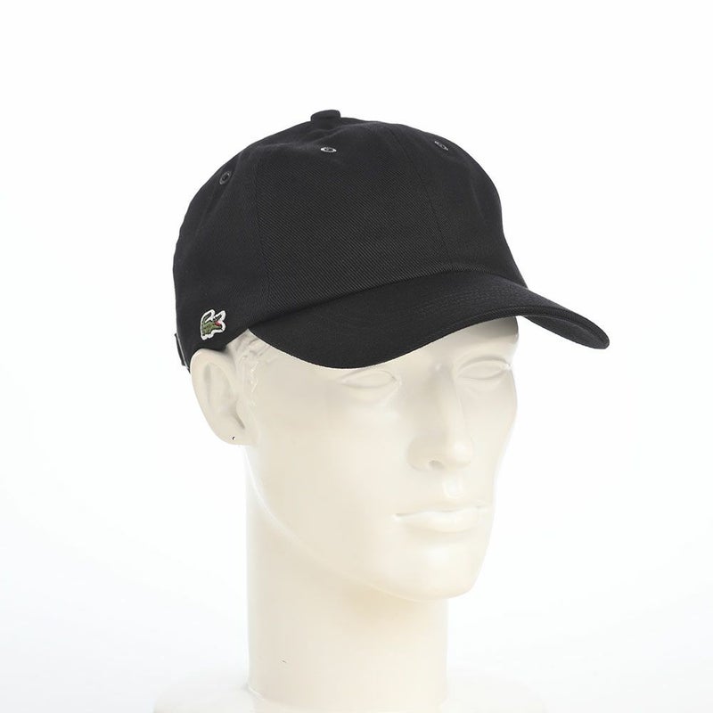 ラコステのキャップ BRIM PRINT CAP（ブリムプリントキャップ） L1381 ブラック