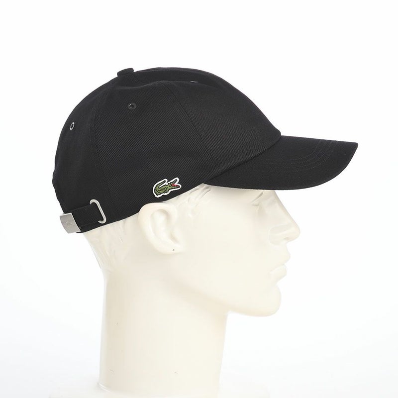ラコステのキャップ BRIM PRINT CAP（ブリムプリントキャップ） L1381 ブラック