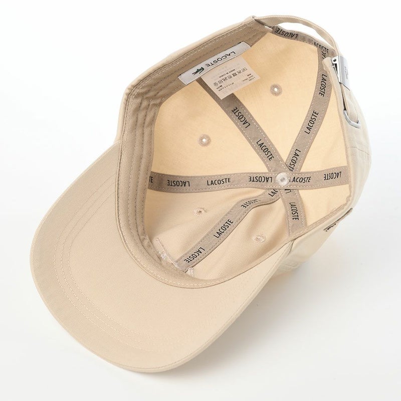 ラコステのキャップ TONE ON TONE EMB CAP（トーンオントーン エンブロイダリー キャップ） L7152 ベージュ