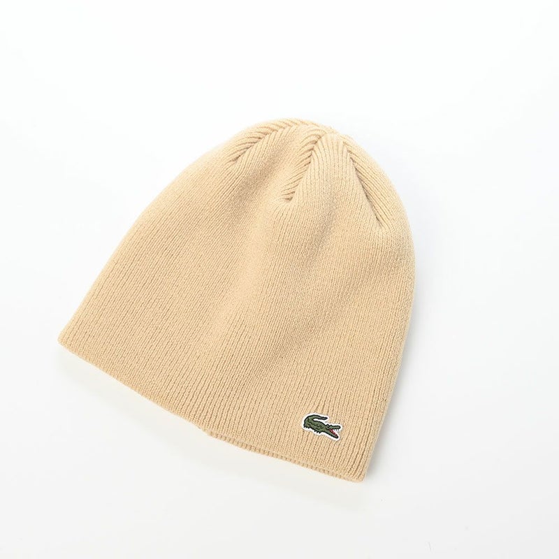 ラコステのニット帽 WOOL KNIT BEANIE（ウール ニットビーニー） L1387 ベージュ