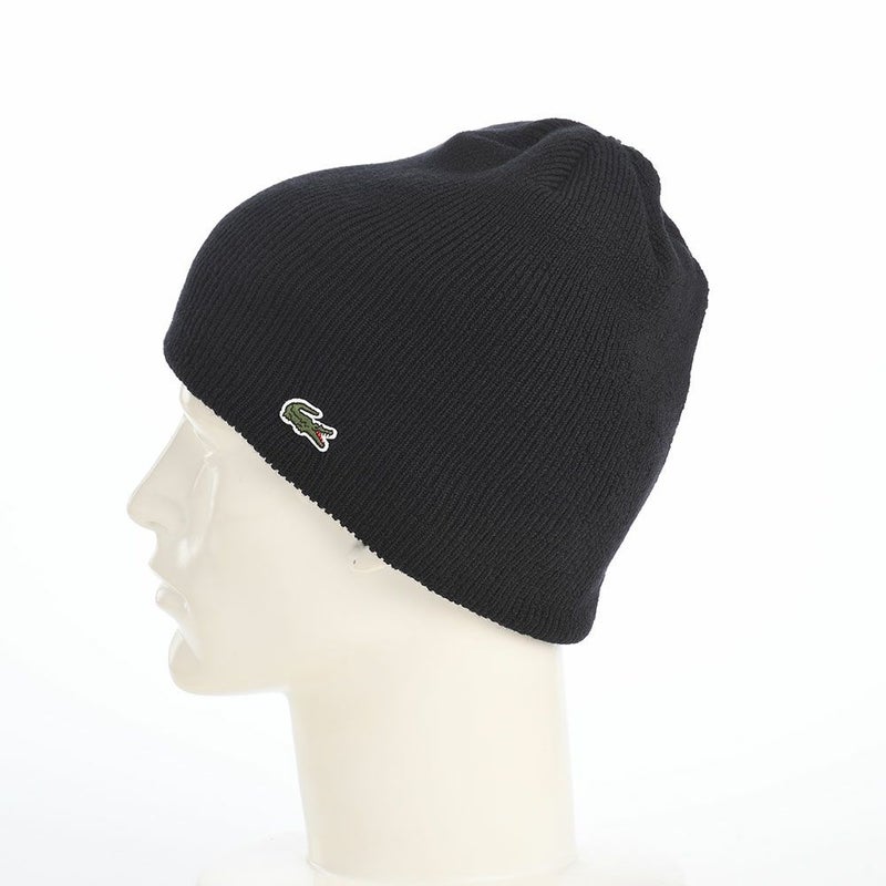 ラコステのニット帽 WOOL KNIT BEANIE（ウール ニットビーニー） L1387 ブラック