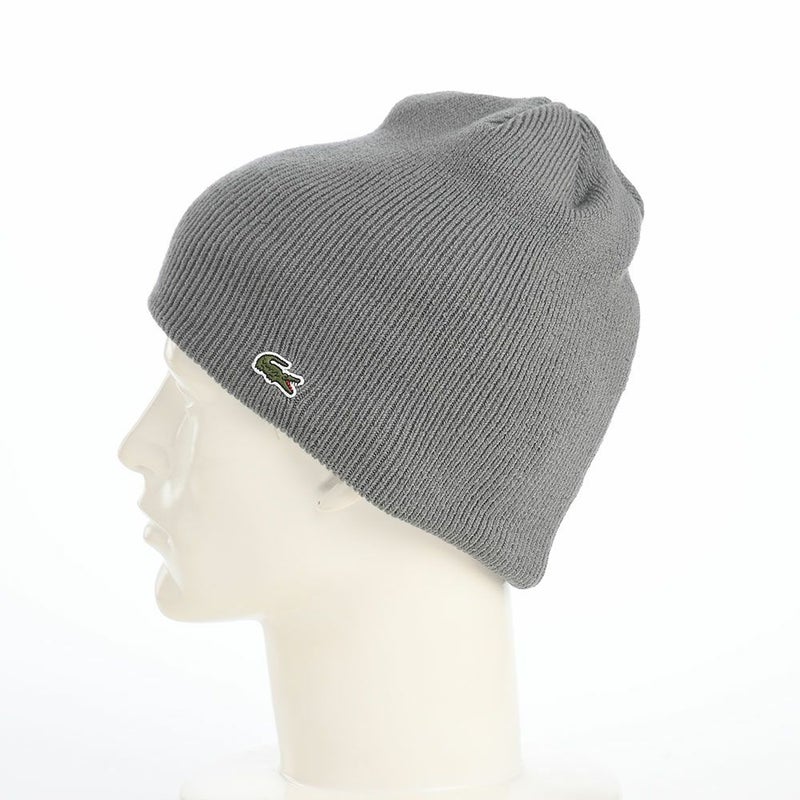 ラコステのニット帽 WOOL KNIT BEANIE（ウール ニットビーニー） L1387 グレー