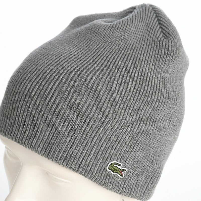 ラコステのニット帽 WOOL KNIT BEANIE（ウール ニットビーニー） L1387 グレー