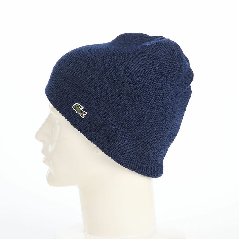 ラコステのニット帽 WOOL KNIT BEANIE（ウール ニットビーニー） L1387 ネイビー