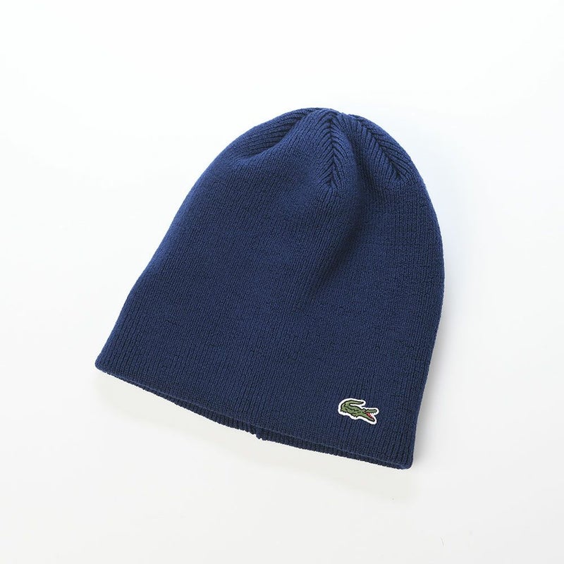 ラコステのニット帽 WOOL KNIT BEANIE（ウール ニットビーニー） L1387 ネイビー