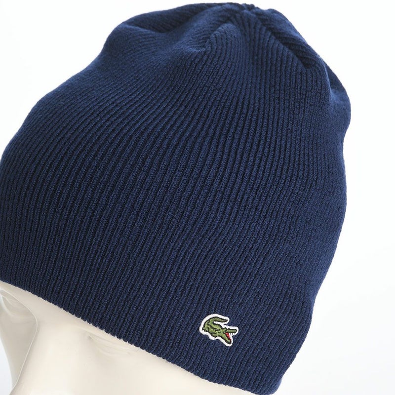 ラコステのニット帽 WOOL KNIT BEANIE（ウール ニットビーニー） L1387 ネイビー