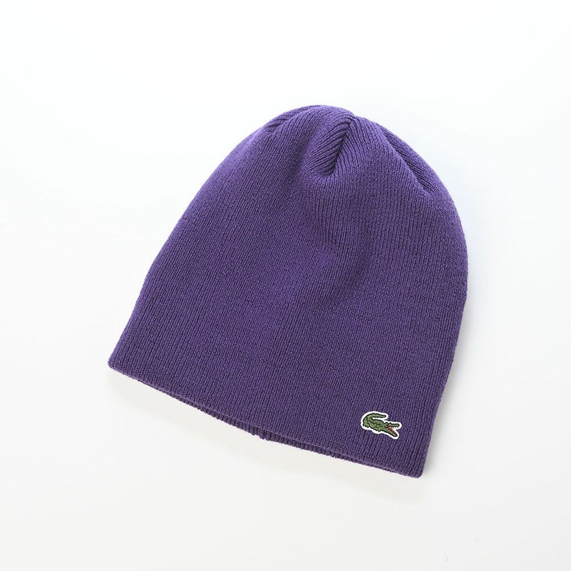 ラコステのニット帽 WOOL KNIT BEANIE（ウール ニットビーニー） L1387 パープル