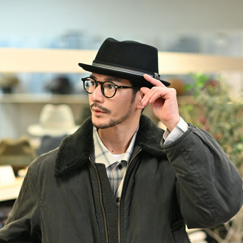 ゴットマンのフェルトハット Leather Ribbon Wool Hat（レザーリボン ウールハット） G12375 ブラック