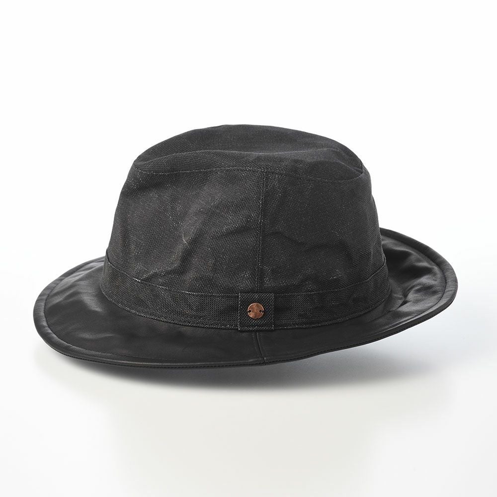 ハットページ モーノ ソフトハット Long brim paper cloth ＆ leather mannish