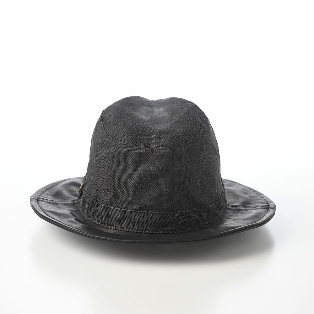 モーノ ソフトハット Long brim paper cloth ＆ leather mannish