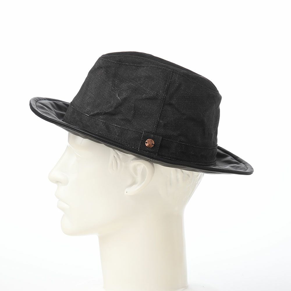 モーノ ソフトハット Long brim paper cloth ＆ leather mannish