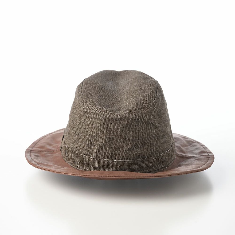 モーノ ソフトハット Long brim paper cloth ＆ leather mannish