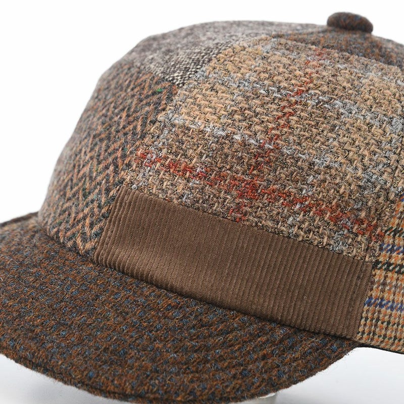 モーノのキャップ Patchwork short brim cap（パッチワークショートブリムキャップ） ブラウン