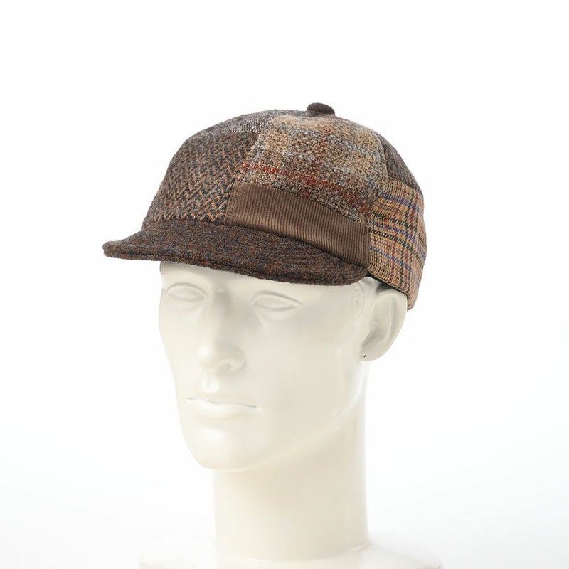 モーノのキャップ Patchwork short brim cap（パッチワークショートブリムキャップ） ブラウン