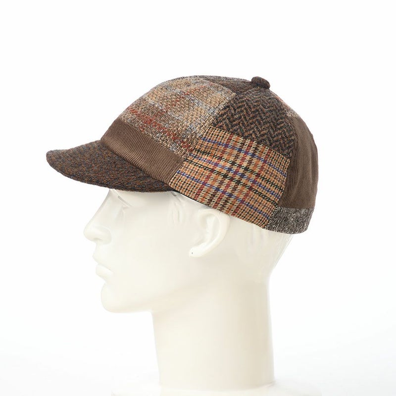 モーノのキャップ Patchwork short brim cap（パッチワークショートブリムキャップ） ブラウン