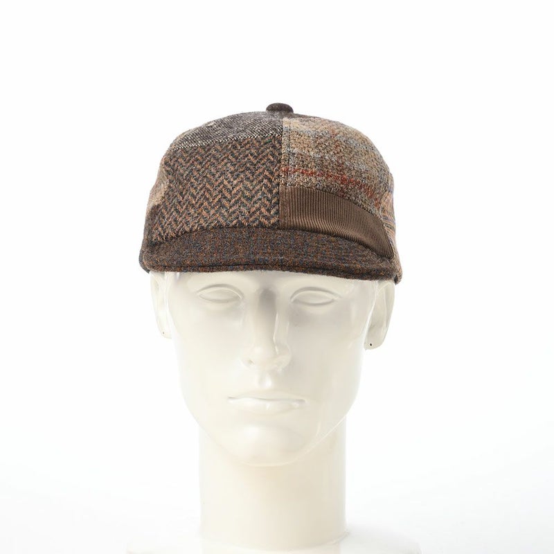 モーノのキャップ Patchwork short brim cap（パッチワークショートブリムキャップ） ブラウン
