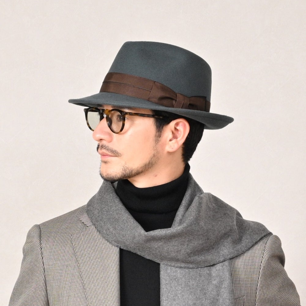 レッター フェルトハット Wool Tumami（ウール ツマミ） チャコール