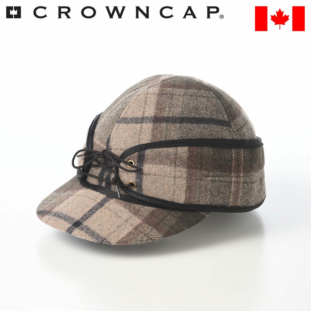 クラウンキャップ レイルロードキャップ Wool Check Railroad Cap