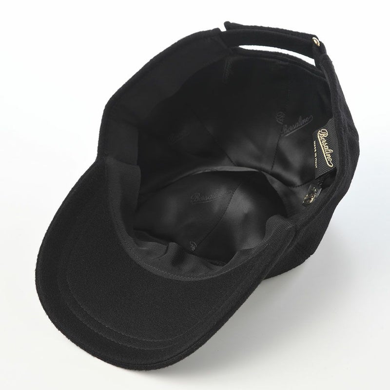 ボルサリーノのキャップ Baseball Cap Hiker Cashmere（ベースボールキャップ ハイカー カシミア） B95174 ブラック