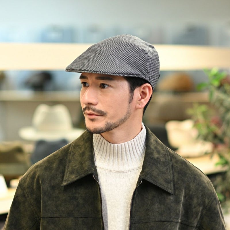 ボルサリーノのハンチング Hunting Parigi  Micro Houndstooth（ハンチング パリギ マイクロハウンドトゥース） B12182 ブラック