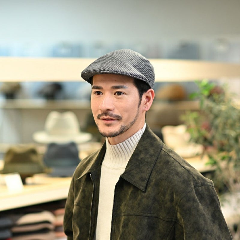 ボルサリーノのハンチング Hunting Parigi  Micro Houndstooth（ハンチング パリギ マイクロハウンドトゥース） B12182 ブラック