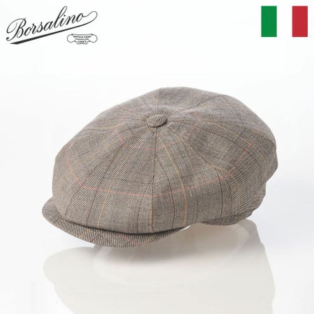 ボルサリーノのハンチング Hunting Cesare Wool Check（ハンチング チェーザレ ウール チェック） B15120 ブラウン