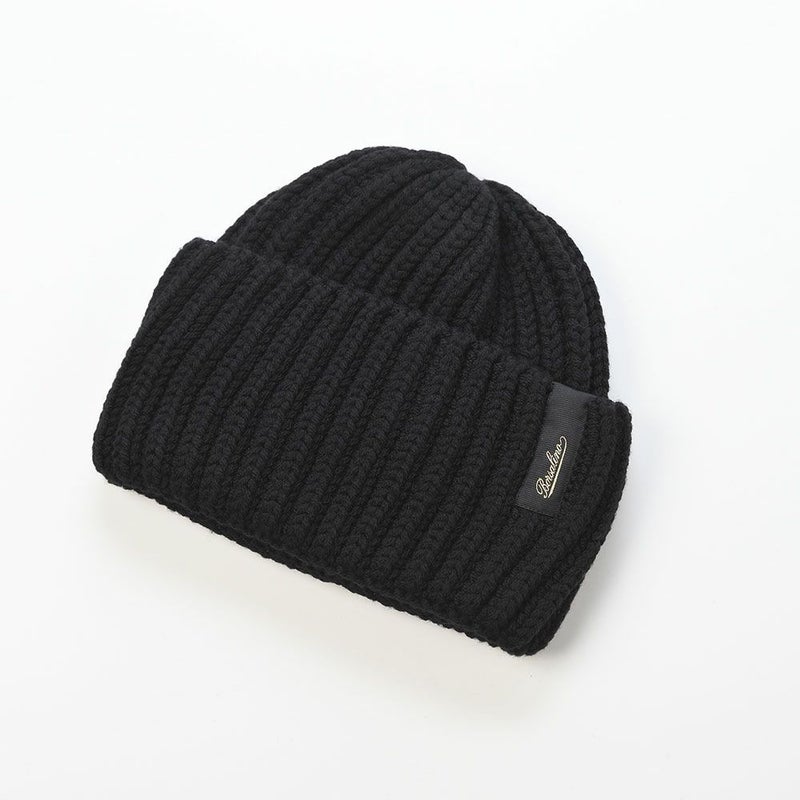 ボルサリーノのニット帽 Bell Rib Knit Beanie（ベル リブニット ビーニー） 130368 ブラック