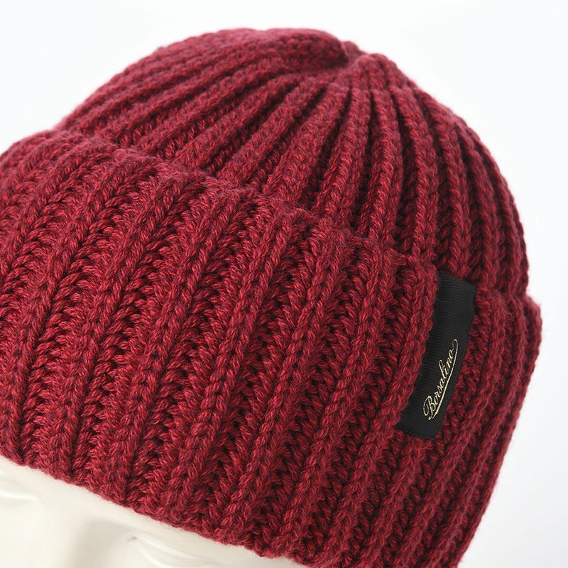 ボルサリーノのニット帽 Bell Rib Knit Beanie（ベル リブニット ビーニー） 130368 ボルドー