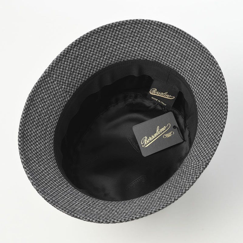 ボルサリーノのバケットハット Morgan bucket hat Houndstooth（モーガン バケットハット ハウンドトゥース） B32099 ブラック