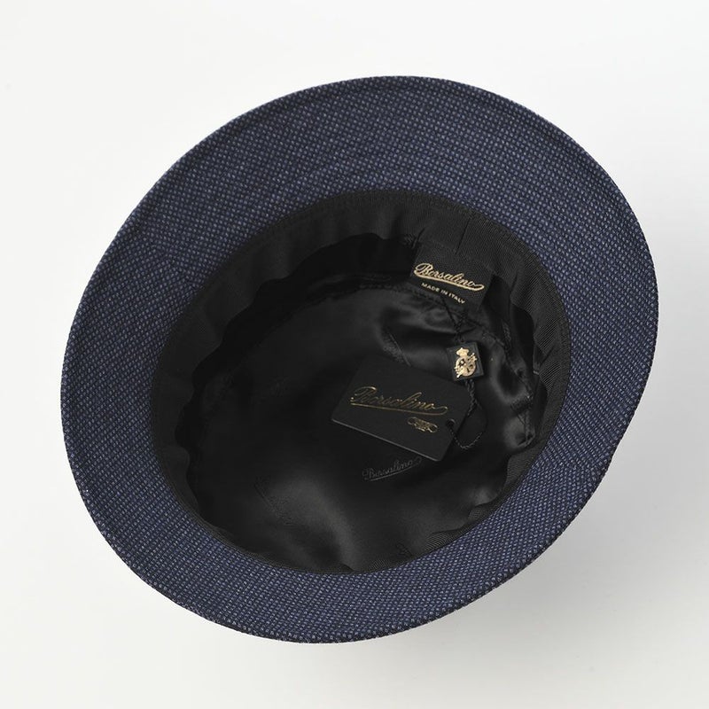ボルサリーノのバケットハット Morgan bucket hat Houndstooth（モーガン バケットハット ハウンドトゥース） B32099 ブルー
