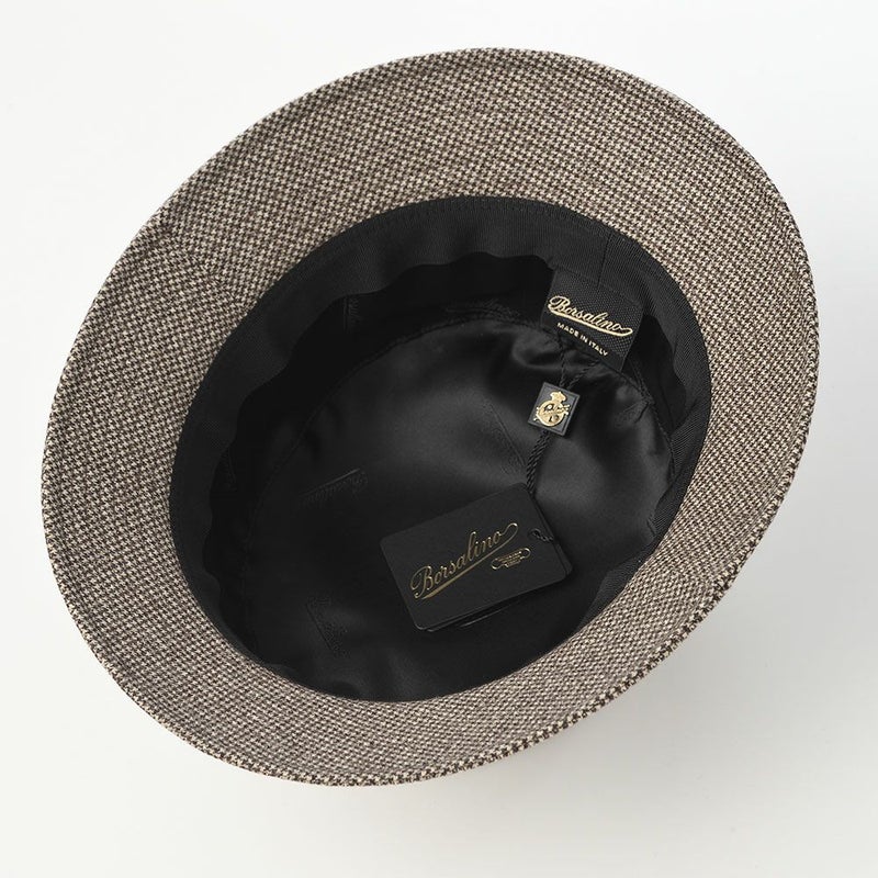 ボルサリーノのバケットハット Morgan bucket hat Houndstooth（モーガン バケットハット ハウンドトゥース） B32099 ブラウン