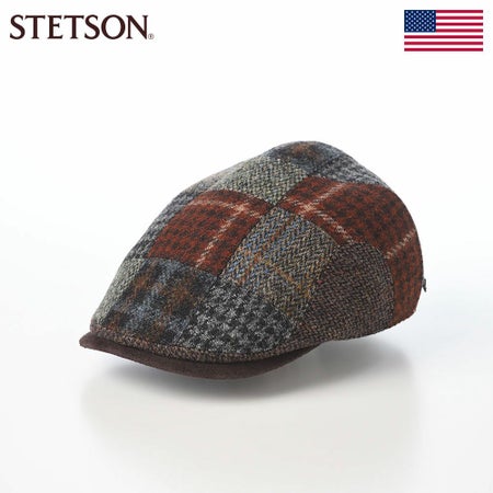 ステットソンのハンチング HARRISTWEED FIVE PATCHWORK HUNTING（ハリスツイード ファイブパッチワーク ハンチング） SE841 ブラウン