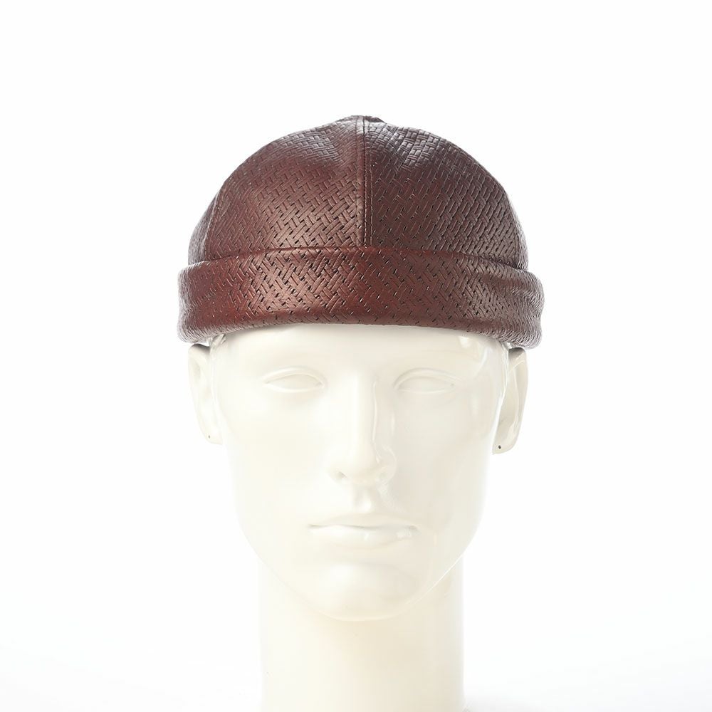 ロールキャップ　本革 クラウンキャップ ロールキャップ Lambskin Leather Beanie