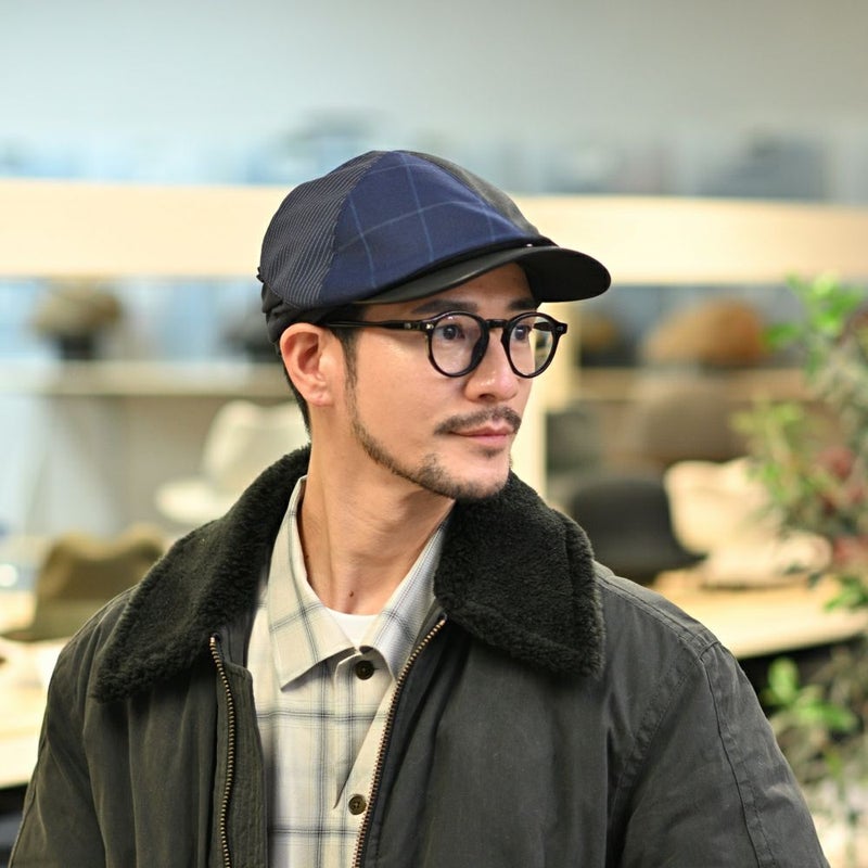 イケガミ帽子工房のハンチング Crafted Hunting II（クラフテッドハンチング） ネイビーミックス