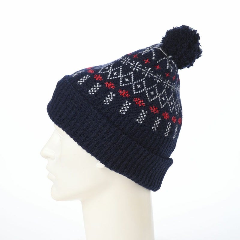 カンゴールのニット帽 HOLIDAY POM POM BEANIE（ホリデー ポンポン ビーニー） ダークブルー