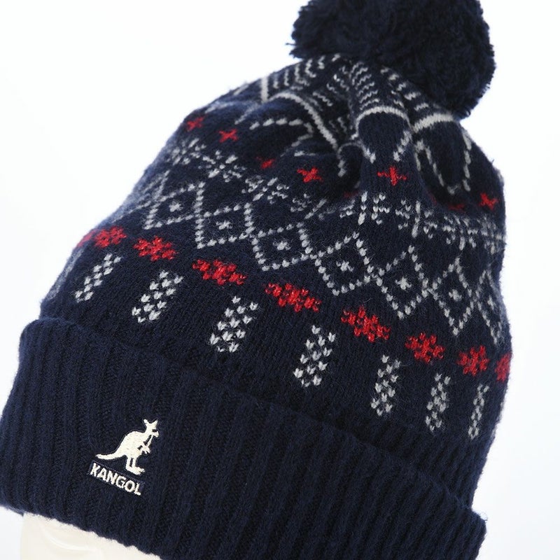 カンゴールのニット帽 HOLIDAY POM POM BEANIE（ホリデー ポンポン ビーニー） ダークブルー
