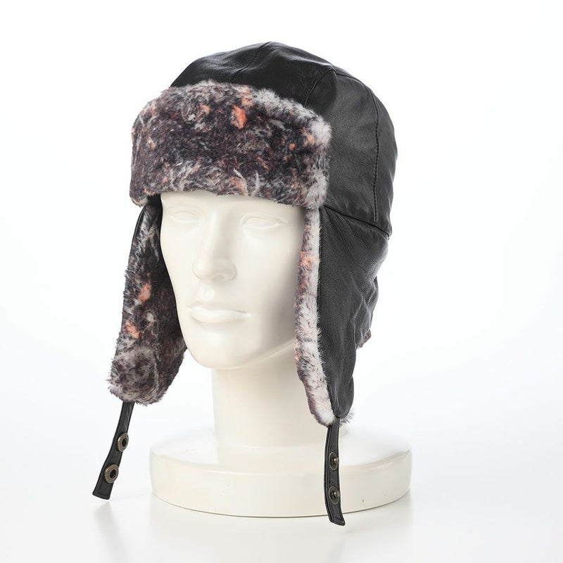 ノルの飛行帽 Animal flight cap leather（アニマル フライトキャップ レザー） ブラック