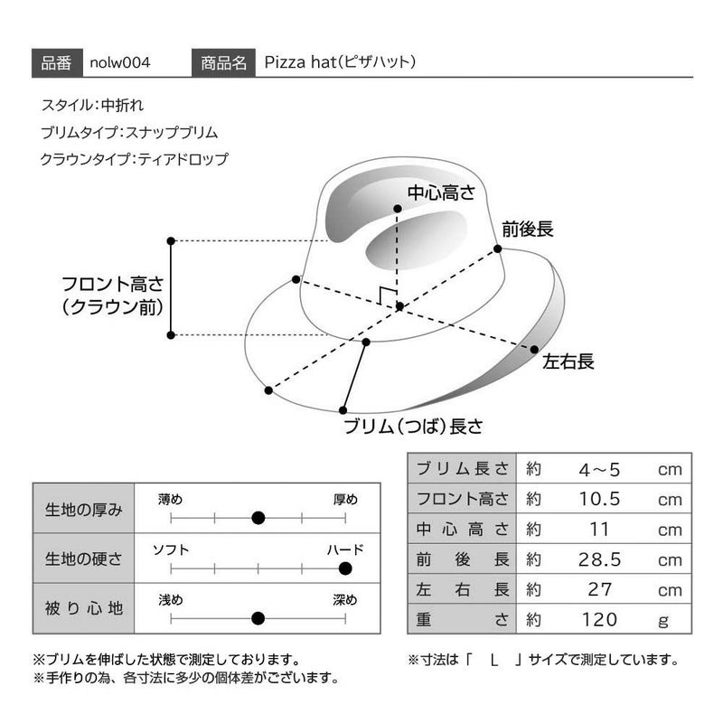 ノルのフェルトハット Pizza hat（ピザハット） ブラック
