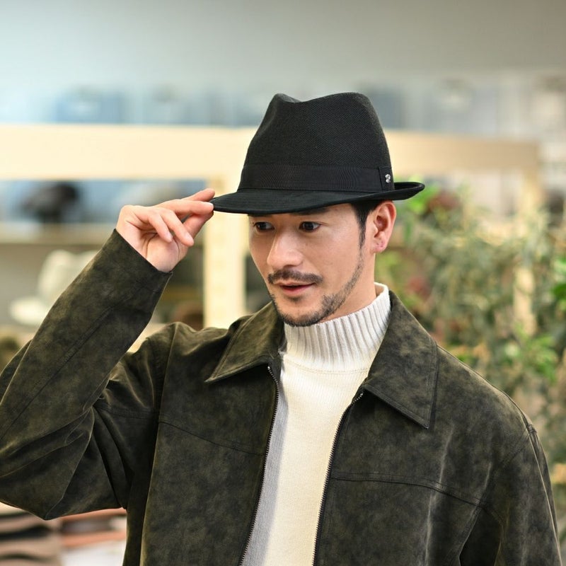 ノックスのソフトハット Melange Serge Corduroy Lescaut（メランジサージ コーデュロイ レスコー）922607R ブラック