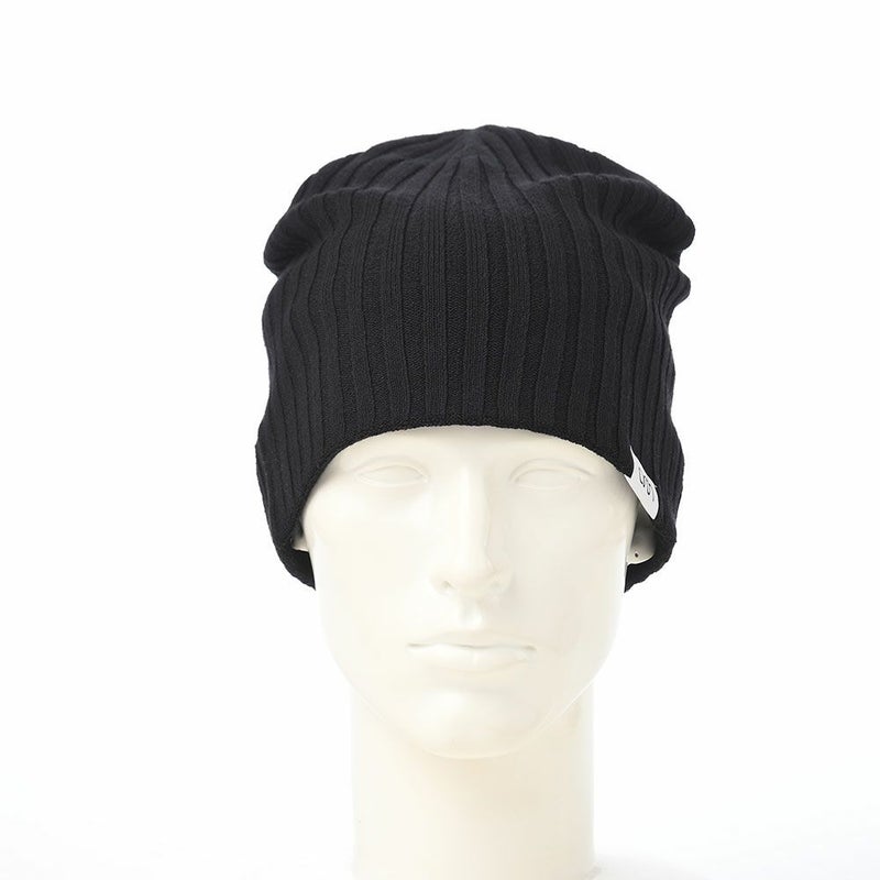 アースのニット帽 Silk Double Beanie（シルク ダブルビーニー） ブラック