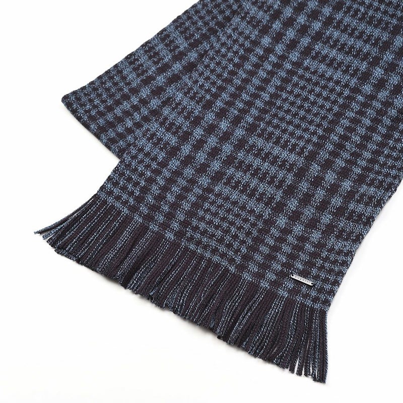 ブガッティのスカーフ・マフラー Check Scarf ＆ Beanie（チェックスカーフ＆ビーニー） 630212 ネイビー