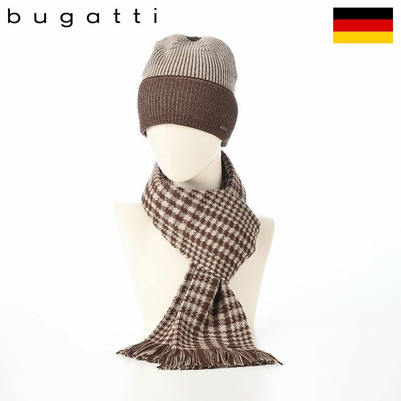 ブガッティのスカーフ・マフラー Check Scarf ＆ Beanie（チェックスカーフ＆ビーニー） 630212 ペッパー