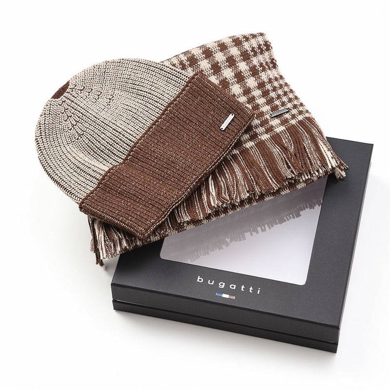 ブガッティのスカーフ・マフラー Check Scarf ＆ Beanie（チェックスカーフ＆ビーニー） 630212 ペッパー