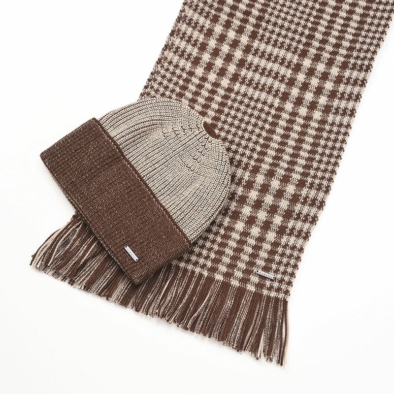 ブガッティのスカーフ・マフラー Check Scarf ＆ Beanie（チェックスカーフ＆ビーニー） 630212 ペッパー