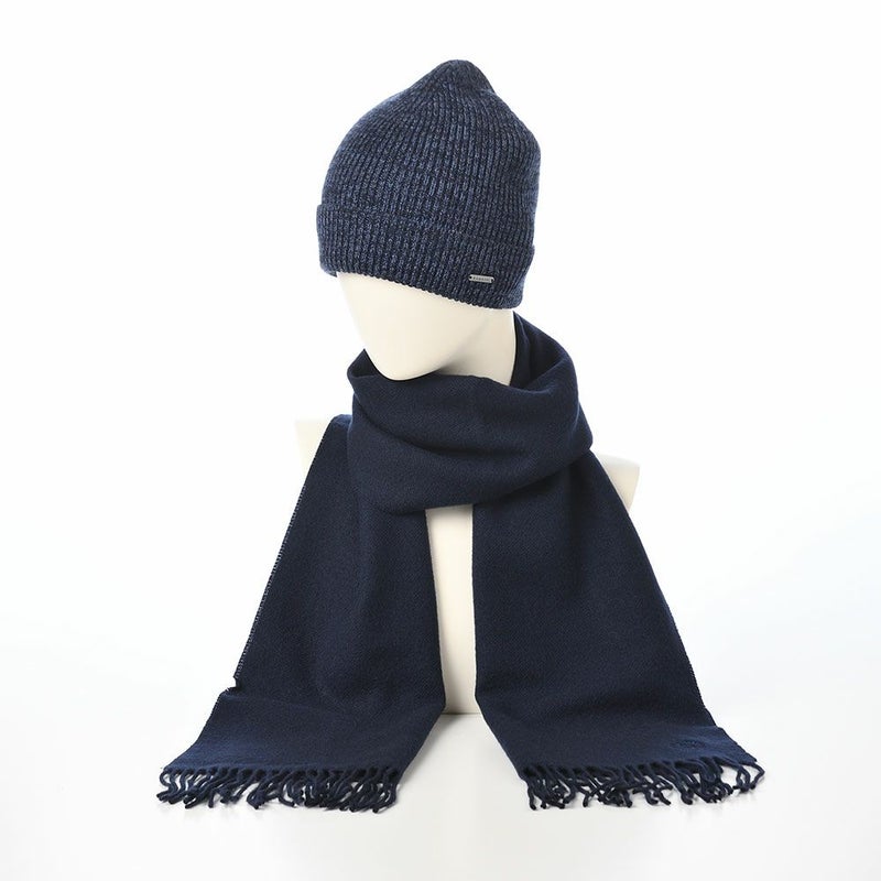 ブガッティのスカーフ・マフラー Virgin Wool Scarf ＆ Beanie（バージンウール スカーフ＆ビーニー） 630214 ネイビー