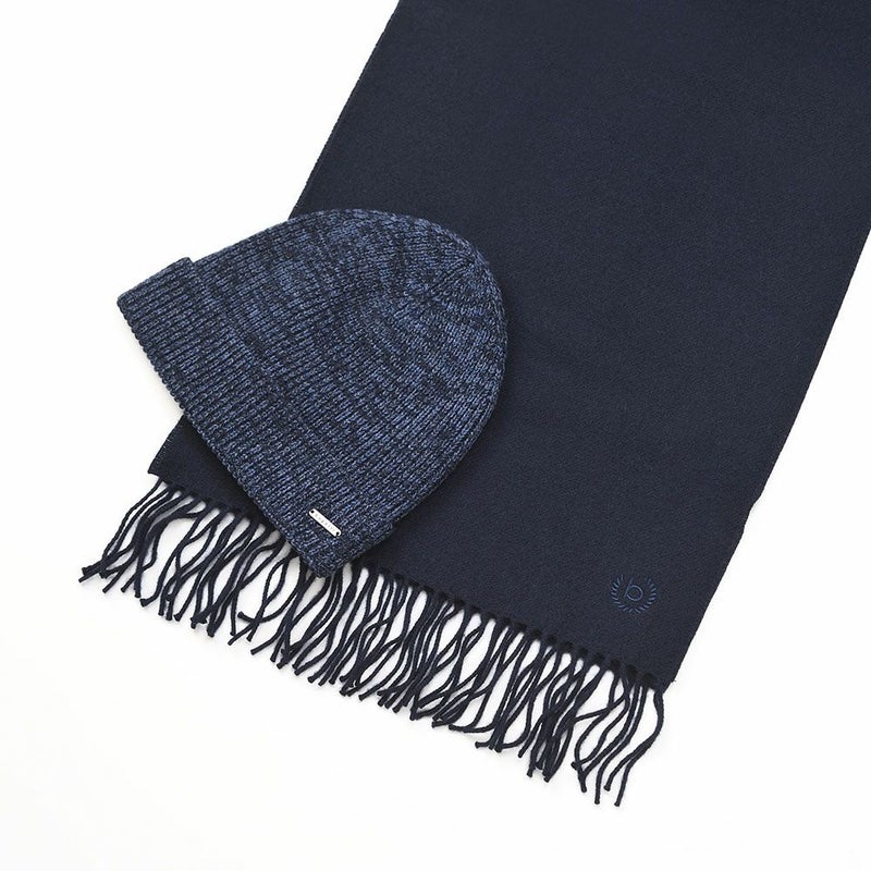 ブガッティのスカーフ・マフラー Virgin Wool Scarf ＆ Beanie（バージンウール スカーフ＆ビーニー） 630214 ネイビー
