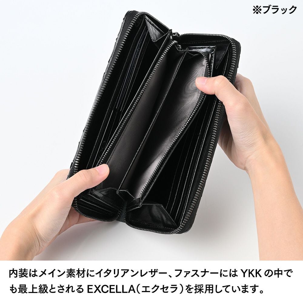  ラウンドファスナー長財布 品番: 826656未使用品 ズー 長財布 6mUPパイソン ラウンドファスナー 長財布 ブラック